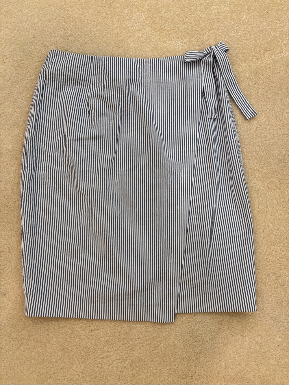 Brooks Brothers Seersucker Striped Tie Waist Wrap Skirt Size 6